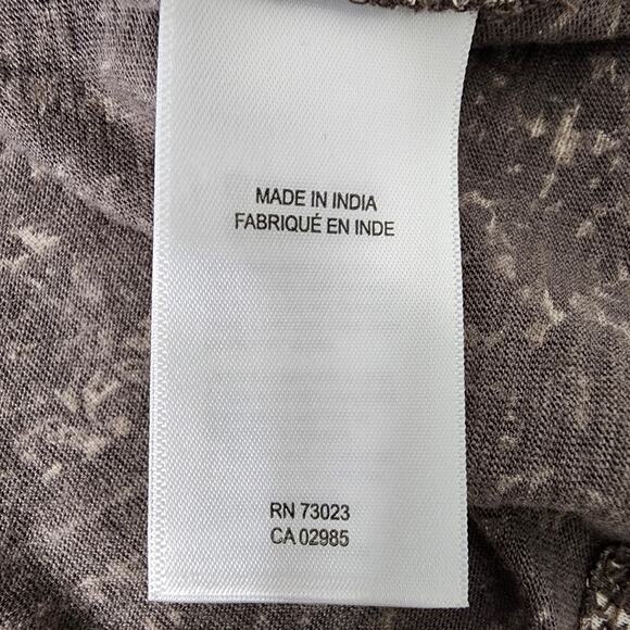 Lucky Brand Tunic Top Plus Size 1X Gray Paisley Border Cotton Modal 3/4 Sleeve - Picture 8 of 11